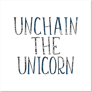 UNCHAIN THE UNICORN, Scottish Independence Saltire Flag Slogan Posters and Art